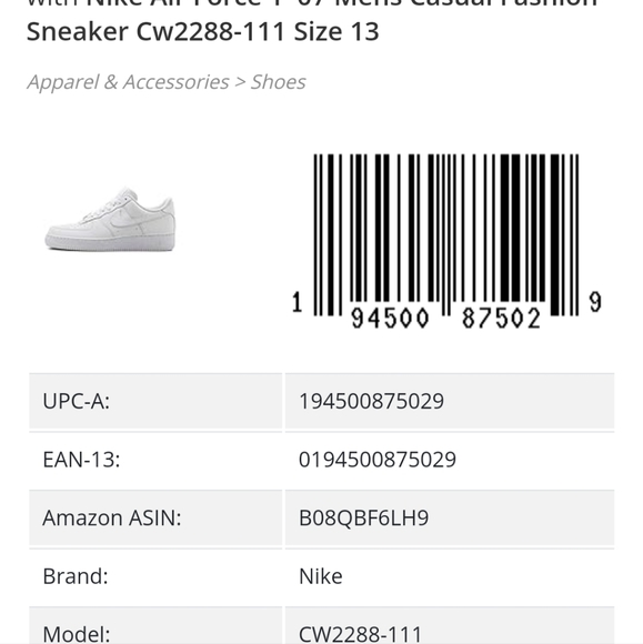 Nike airforce 1 CW2288-111 size 13 - Picture 2 of 9